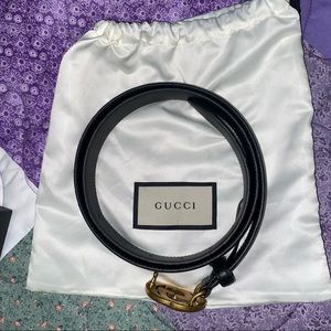 Black Gucci Belt With Gold G’s NEVER WORN Gucci 95